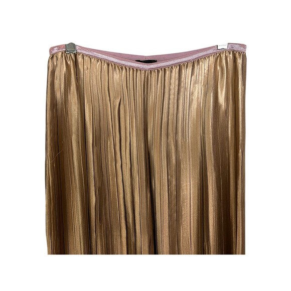 Komarov Pleated Satin Wide Leg Pants  Size L  Hi Waist Special Occasion Formal - Picture 4 of 6